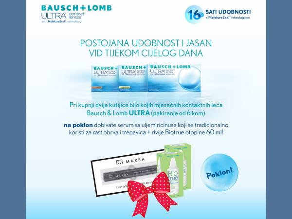 Poklon uz kupnju ULTRA mjesečnih kontaktnih leća Bausch+Lomb