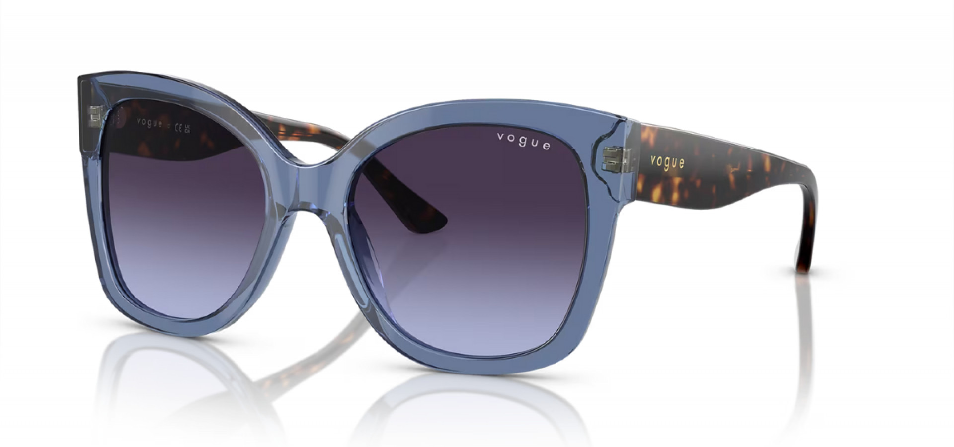 Sunčane naočale Vogue Eyewear 0VO5338S 54 28304Q: Boja: Blue Transparent, Veličina: 54-19-140, Spol: ženske, Materijal: acetat