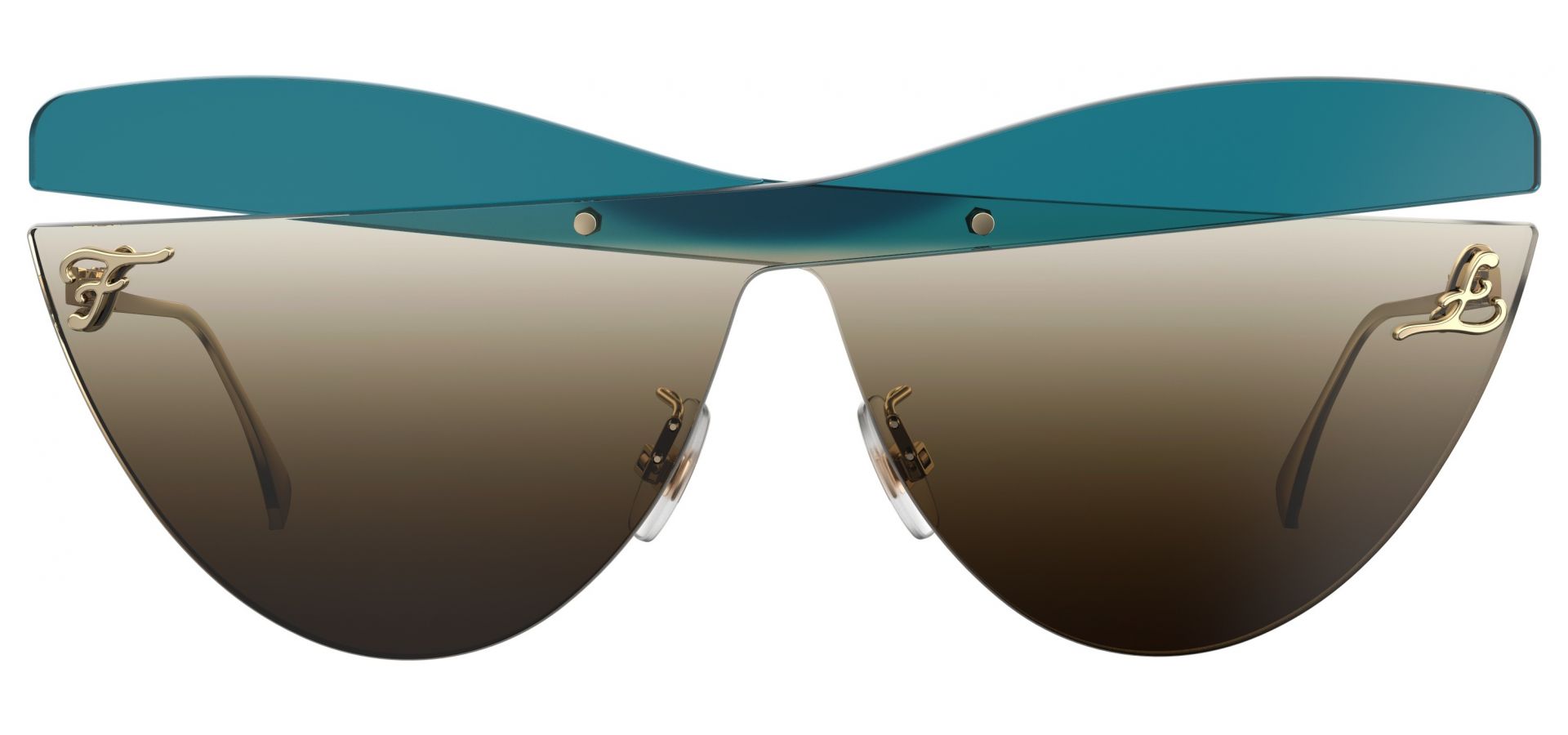 Sunčane naočale Fendi FF 0400/S: Boja: Brown Blue, Veličina: 99-1-145, Spol: ženske, Materijal: metal