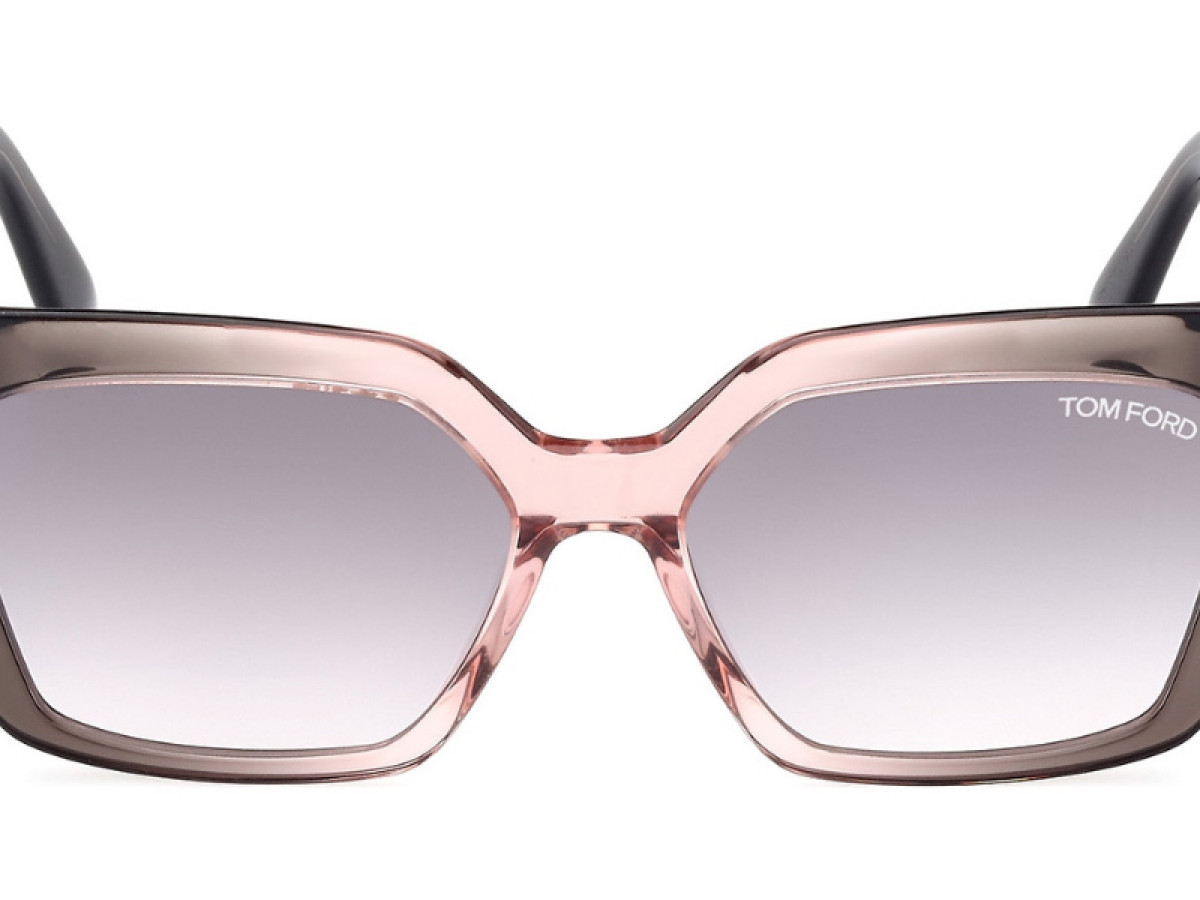Sunčane naočale Tom Ford FT1030 53 20G: Boja: Transparent Gray/Rose, Veličina: 53-15-140, Spol: ženske, Materijal: acetat
