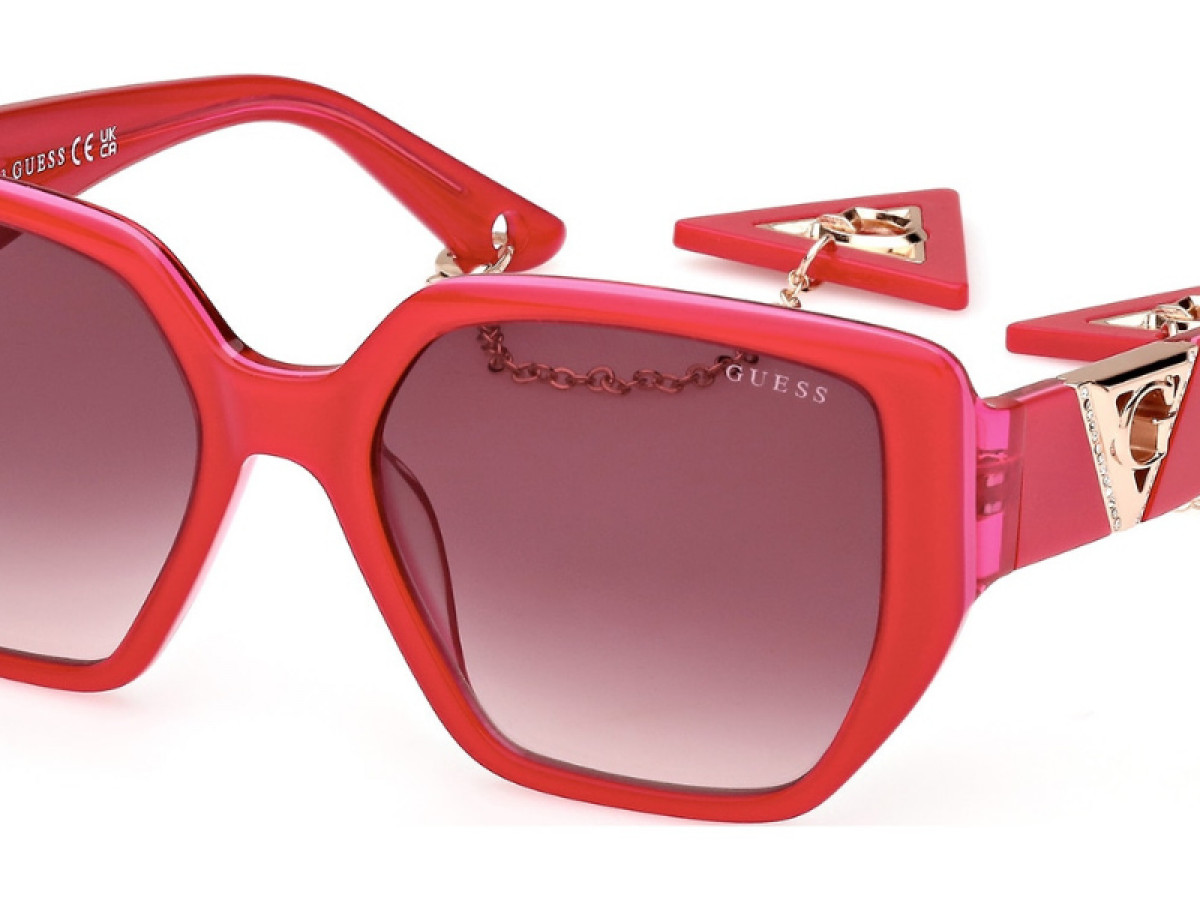 Sunčane naočale Guess GU7892 55 72T: Boja: Shiny Pink, Veličina: 55-18-140, Spol: ženske, Materijal: acetat