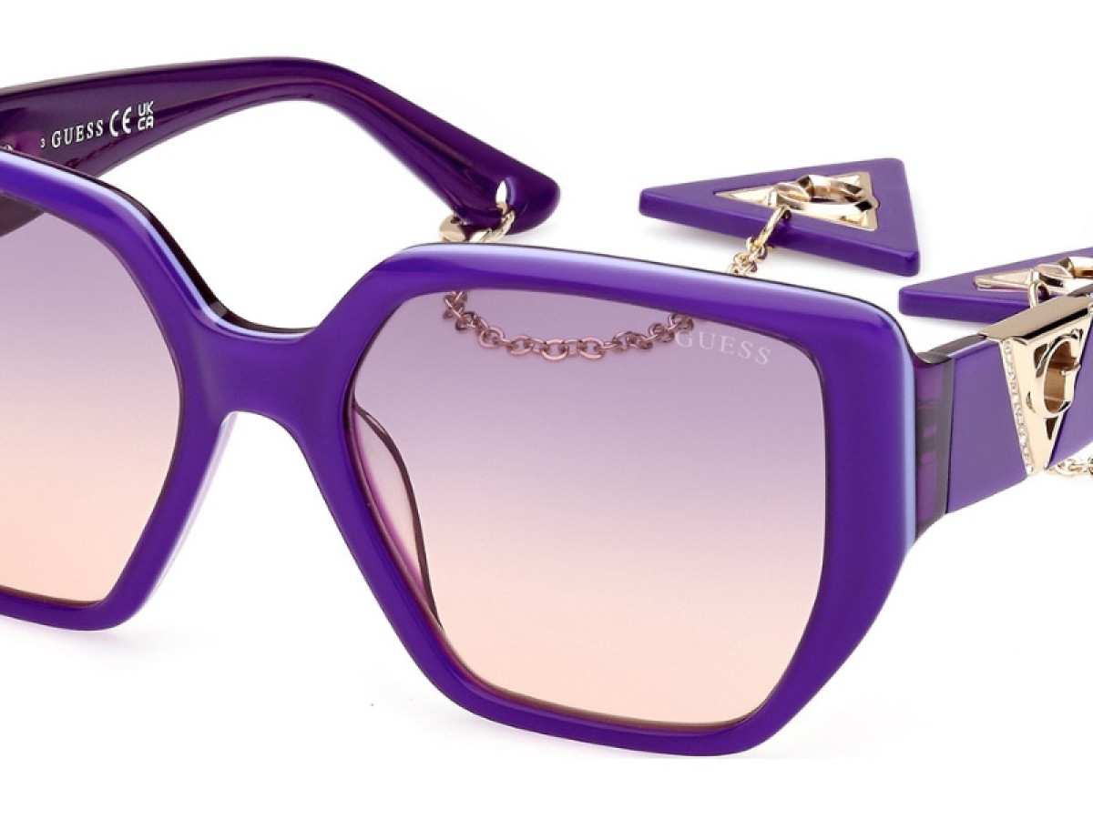 Sunčane naočale Guess GU7892 55 81Z: Boja: Shiny Violet, Veličina: 55-18-140, Spol: ženske, Materijal: acetat