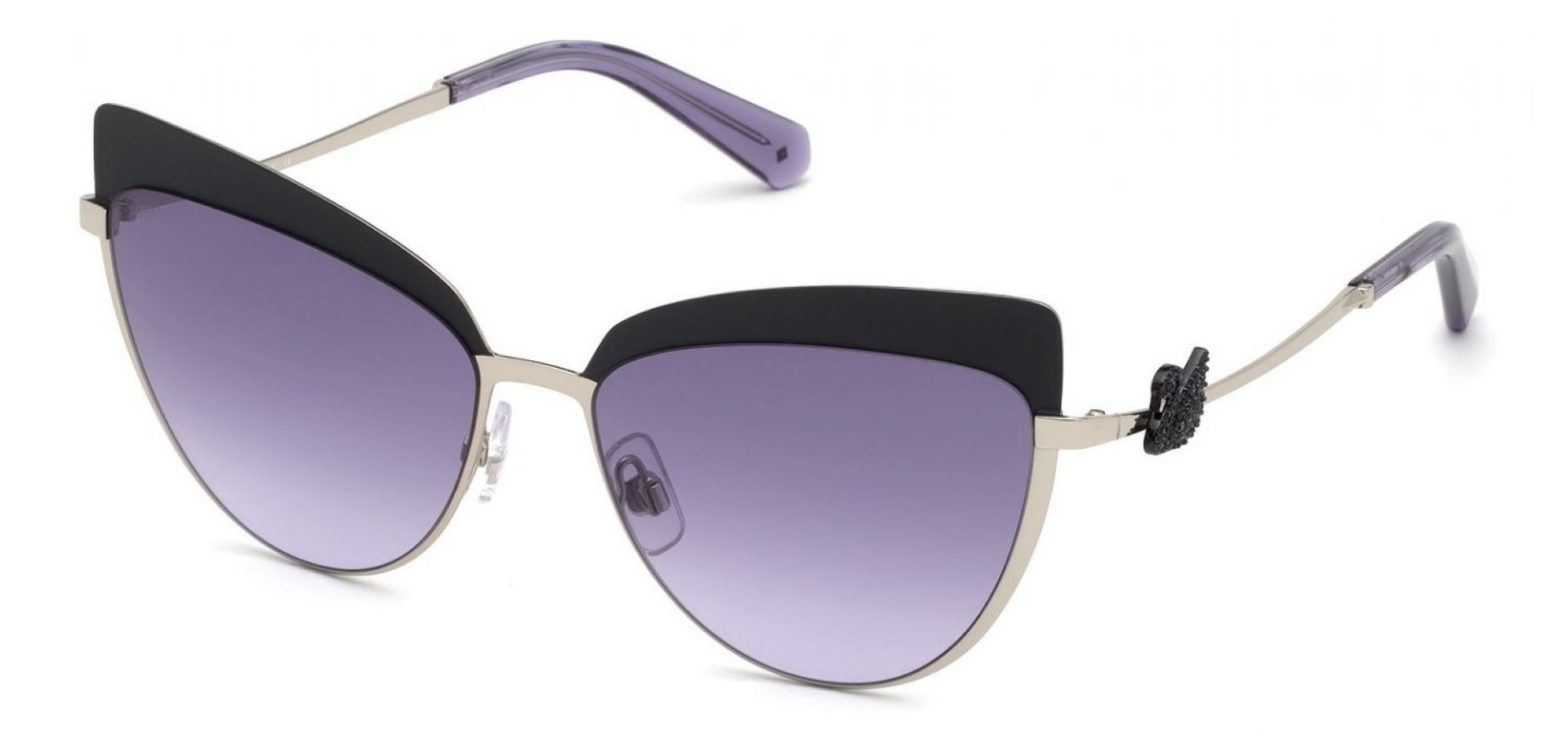 Sunčane naočale Swarovski SK0220: Boja: Black w/ Purple, Veličina: 56-17-135, Spol: ženske, Materijal: metal