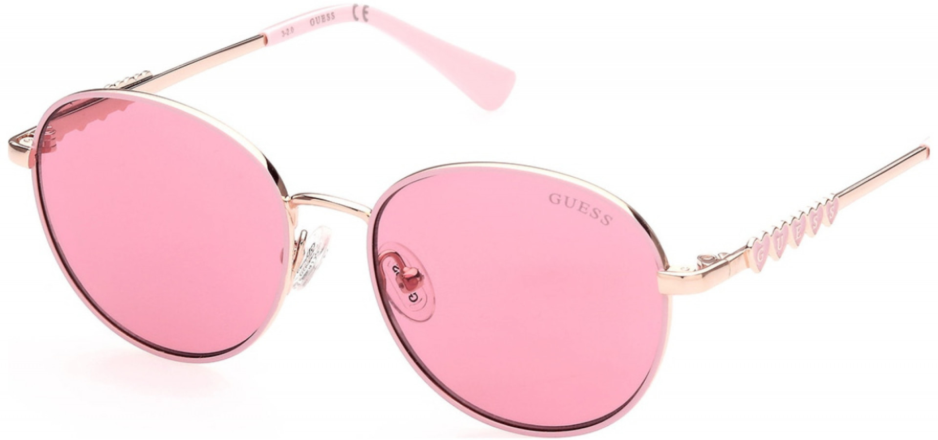 Sunčane naočale Guess GU9209 47 28S: Boja: Bubble Pink, Veličina: 47-14-130, Spol: dječje, Materijal: acetat